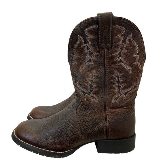 Tony Lama Pitstop Stockman Western Boot Mens 10 EXTRA WIDE Leather Ranch NEW - Picture 1 of 11